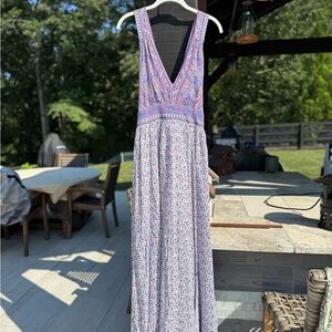 In bloom Elegant Purple Maxi Dress NWT
